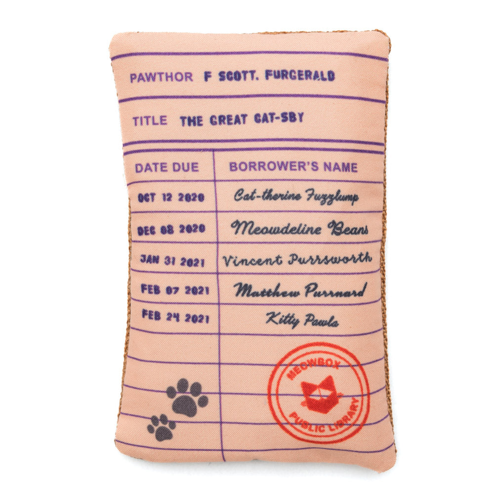 Bookish Burlap Scratcher toy