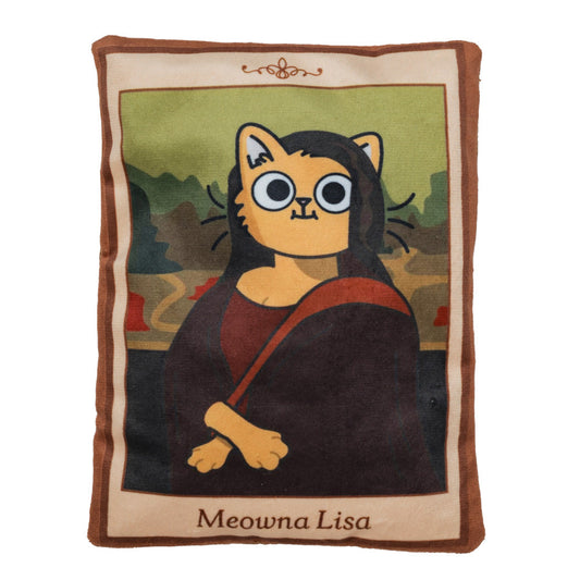Meowna Lisa catnip scratcher toy