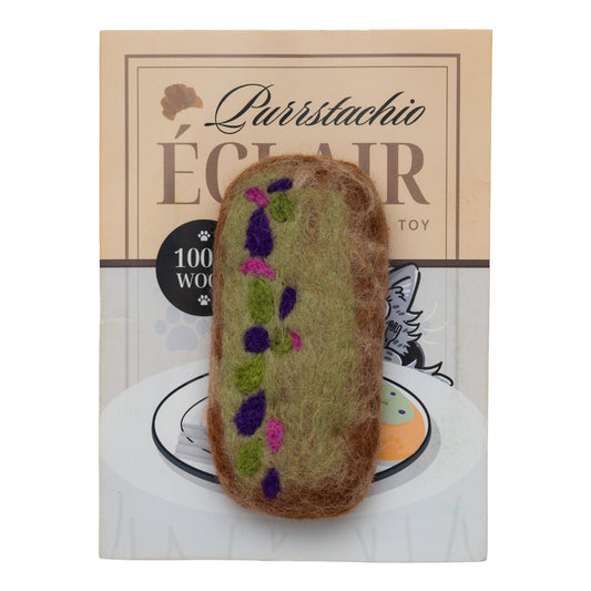 Purrstachio Éclair 100% wool cat toy