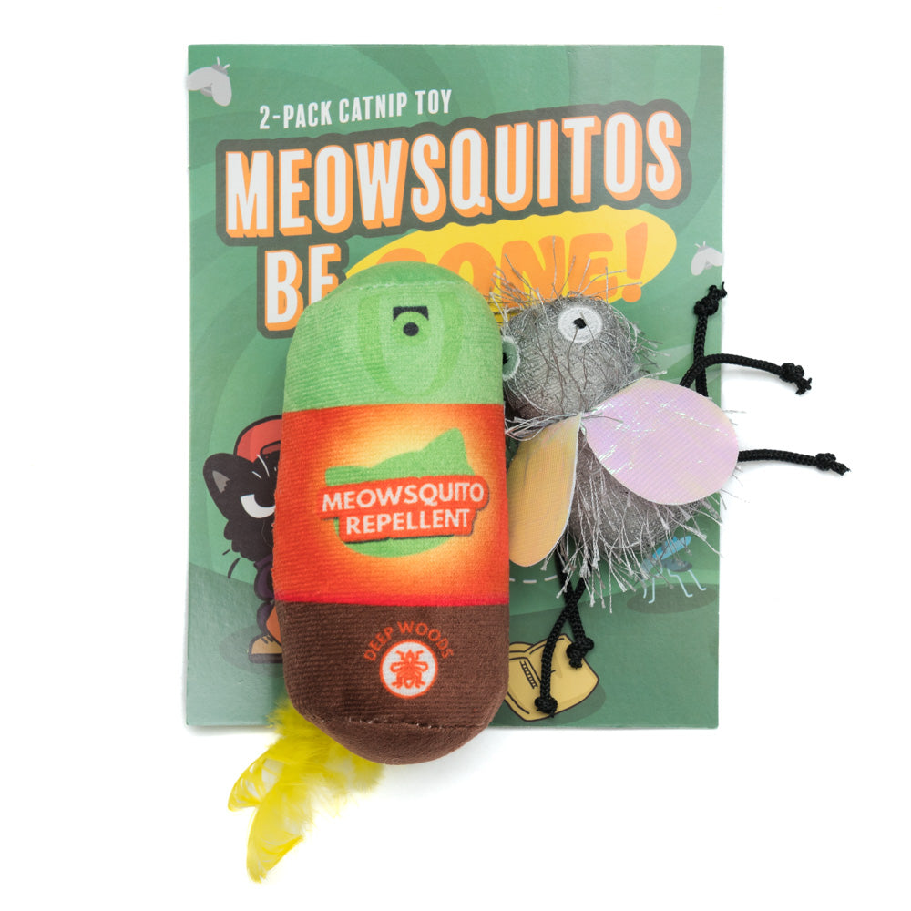 Meowsquitos Be Gone catnip toys two pack