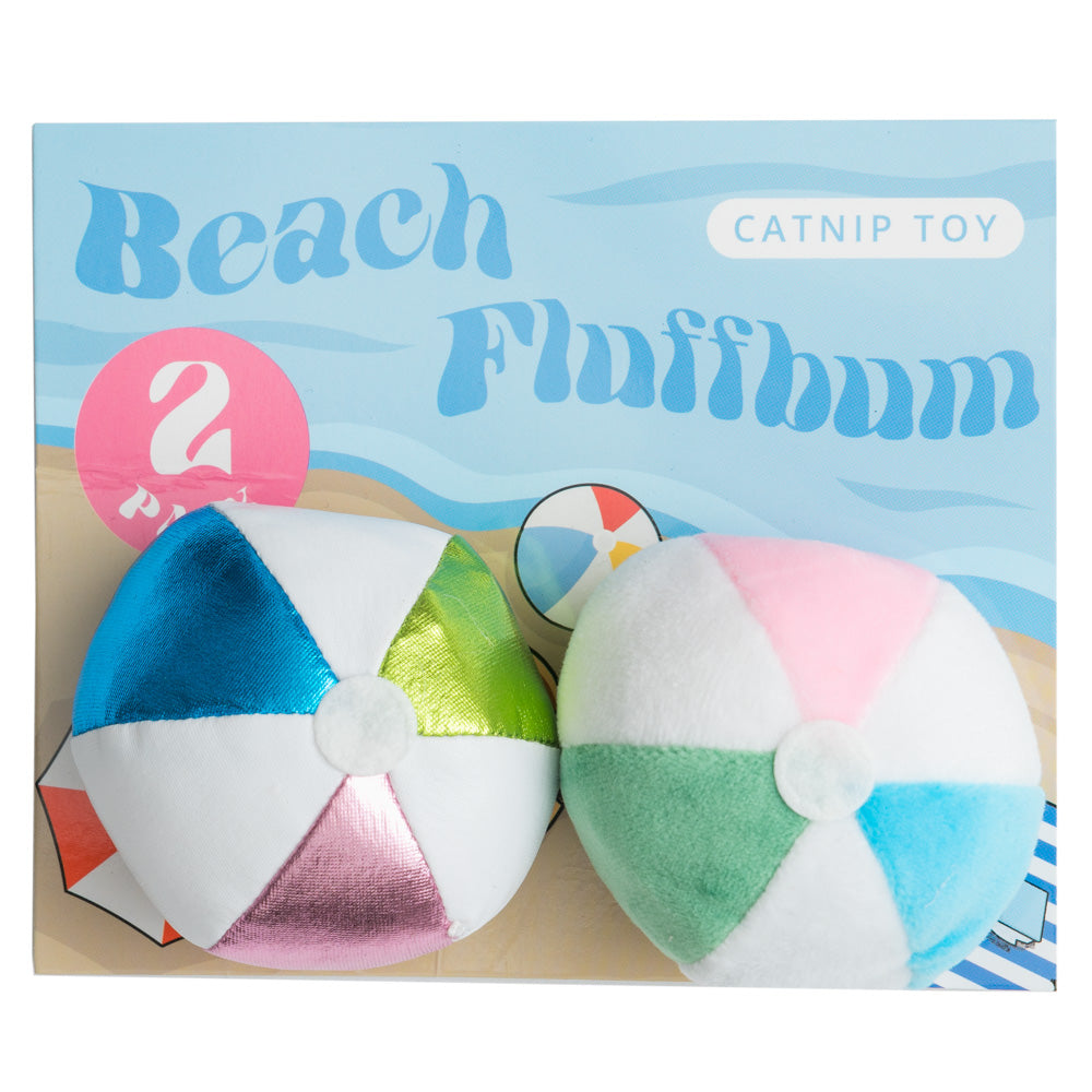 Beach Fluff Bum Beach Ball cat toys 2 pack