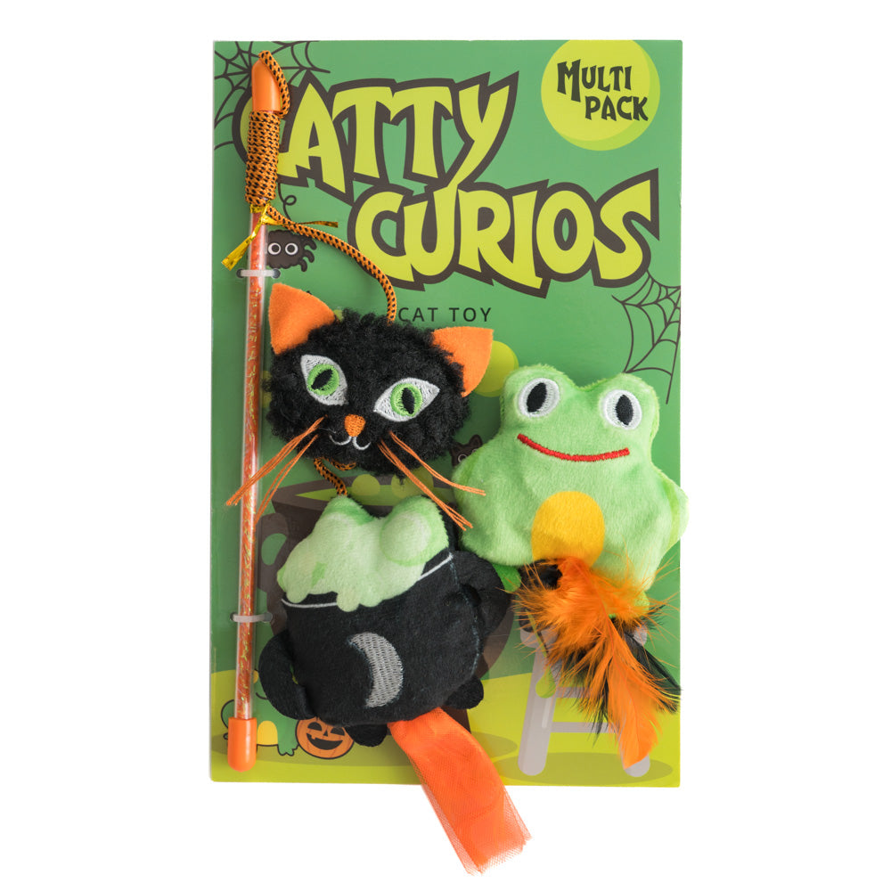 Catty Curios cat wand and plushie multi-pack