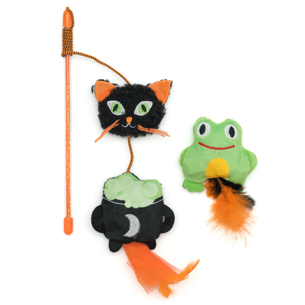 Catty Curios cat wand and plushie multi-pack