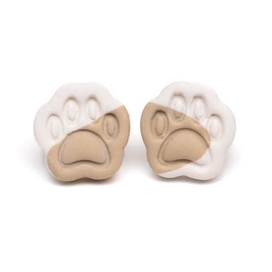 With Love, Whit Polymer Clay Cat Paw Earrings