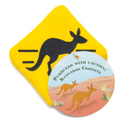 Purrceed with Caution Kangaroo sign cat toy
