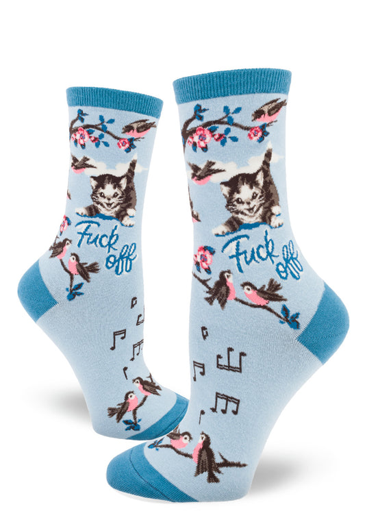 Women's Crew Sock - 'F' Off Kitty